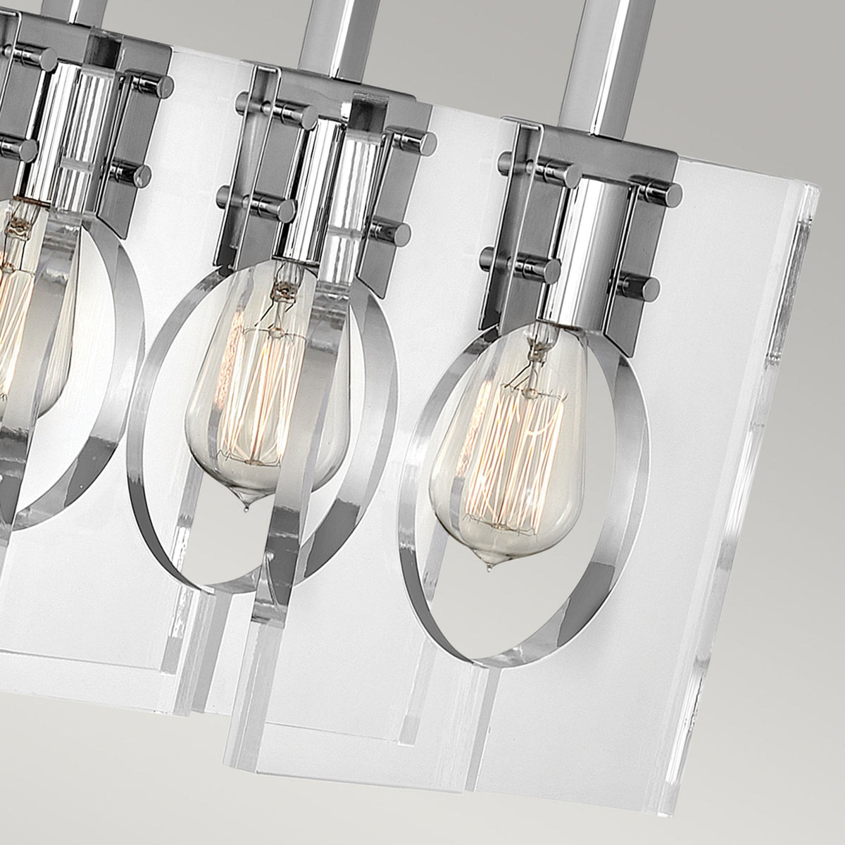 Ludlow Eight Lamp Linear Pendant in Polished Nickel