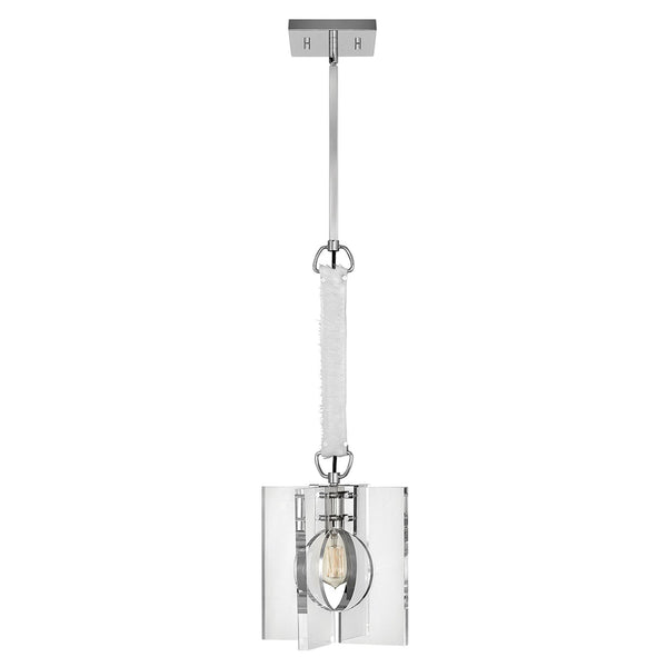 Ludlow Single Lamp Pendant in Polished Nickel