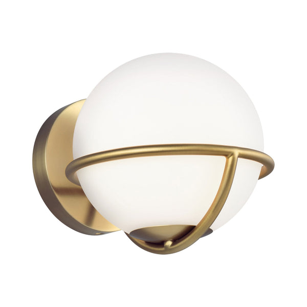 Apollo Single Lamp Wall Light in Burnished Brass