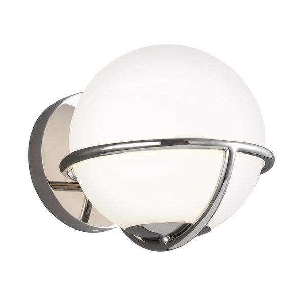 Apollo Single Lamp Wall Light in Polished Nickel