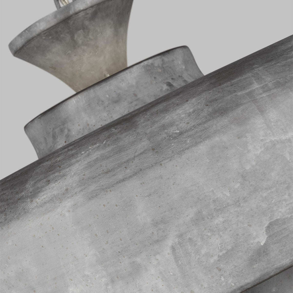 Haymarket Single Pendant in a Weathered Galvanised Finish