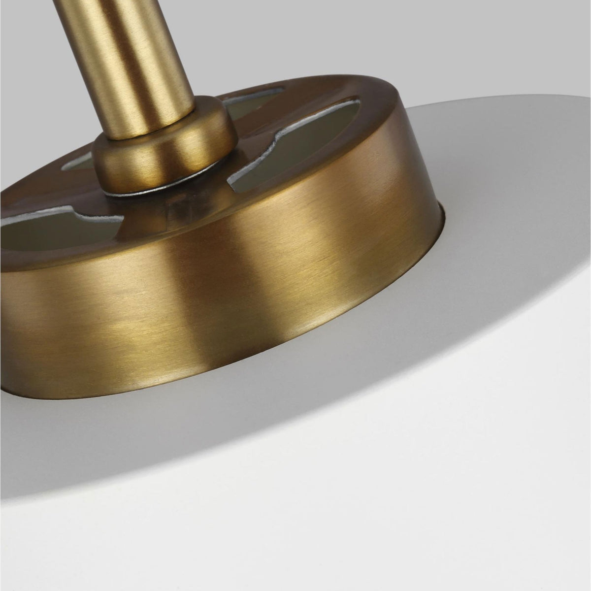 Carter Style A Pendant in Matt White & Burnished Brass