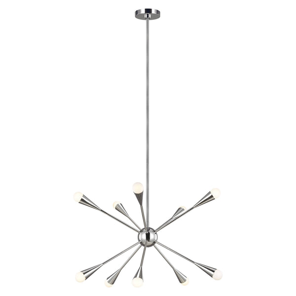 Jax Ten Light Chandelier in Polished Nickel