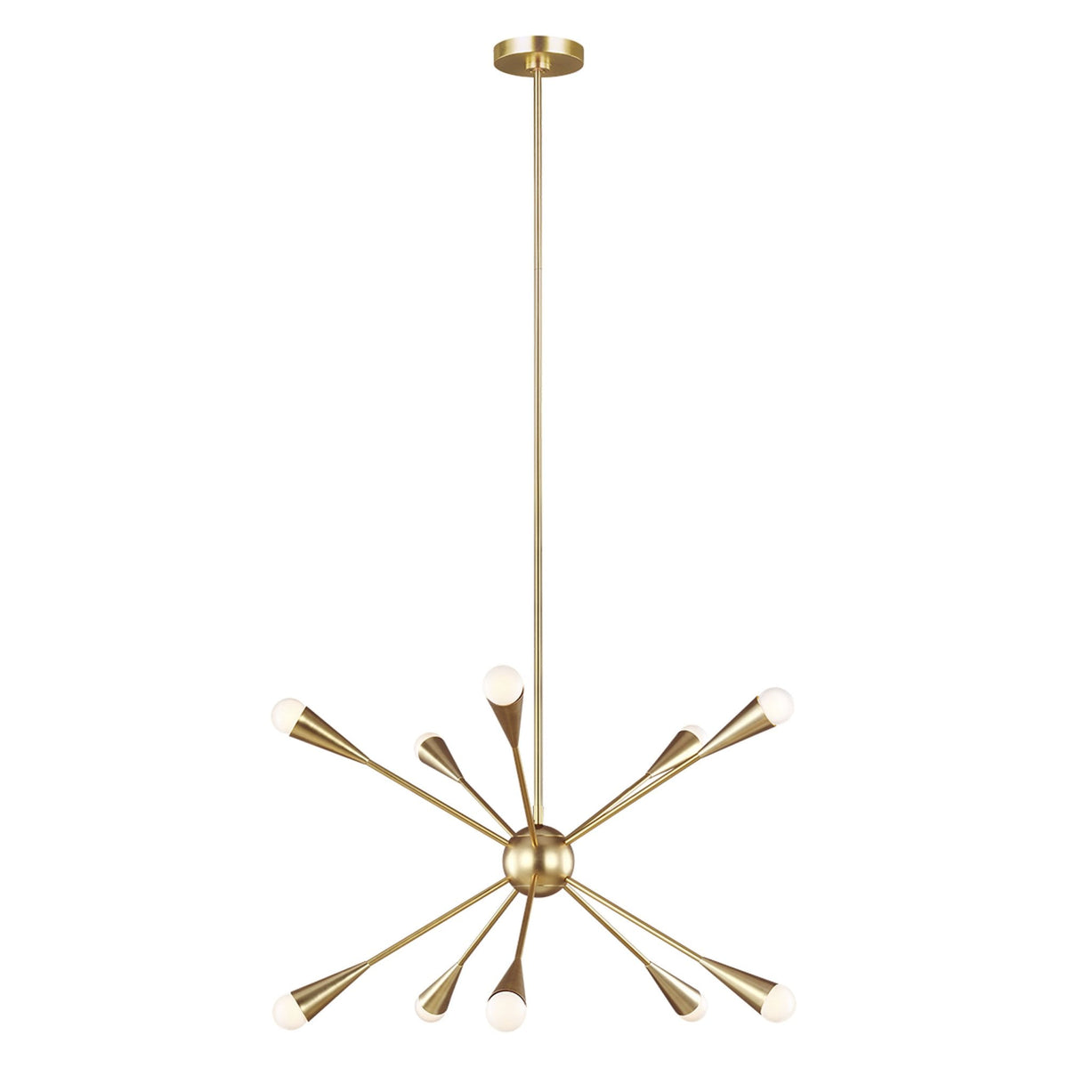 Jax Ten Light Chandelier in Burnished Brass