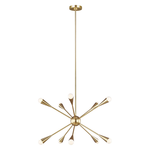 Jax Ten Light Chandelier in Burnished Brass