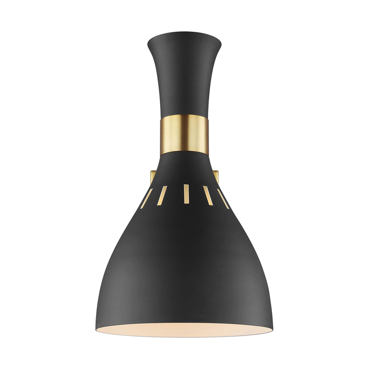 Joan Single Wall Light in Midnight Black & Burnished Brass