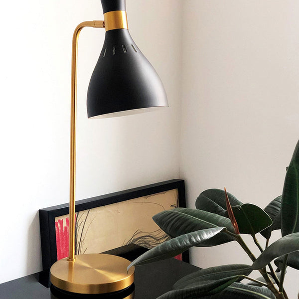 Joan Table Lamp in Midnight Black & Burnished Brass