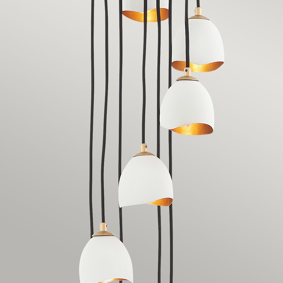 Nula Twelve Light Pendant Cluster in Shell White & Luxe Gold