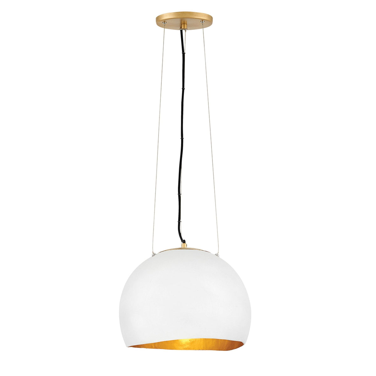 Nula Single Light Pendant in Shell White & Luxe Gold