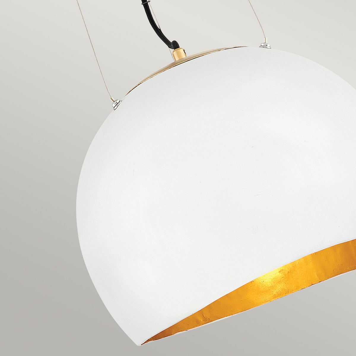 Nula Single Light Pendant in Shell White & Luxe Gold