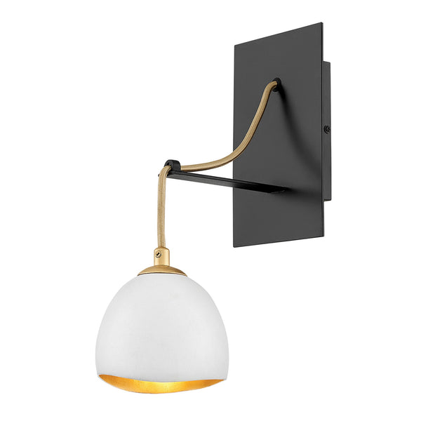 Nula Single Wall Light in Shell White & Luxe Gold