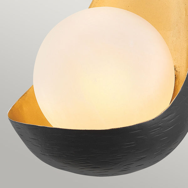 Ren Wall Light in Black & Gold