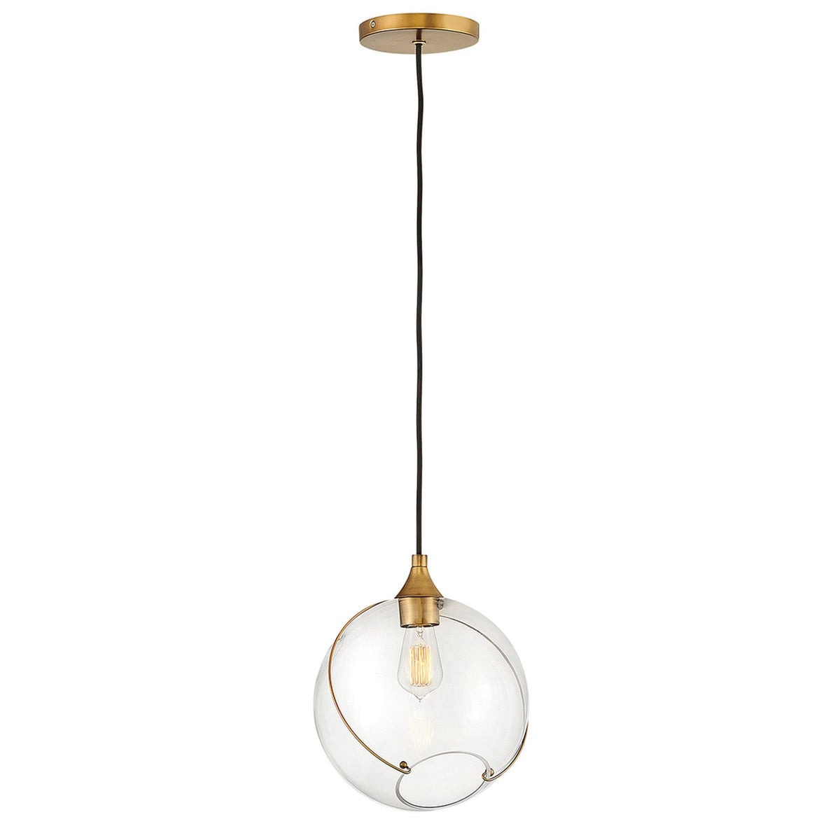Skye Single Light Pendant in Heritage Brass