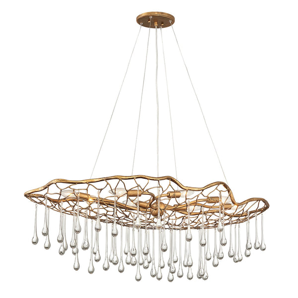 Laguna Eight Light Pendant in Burnished Gold