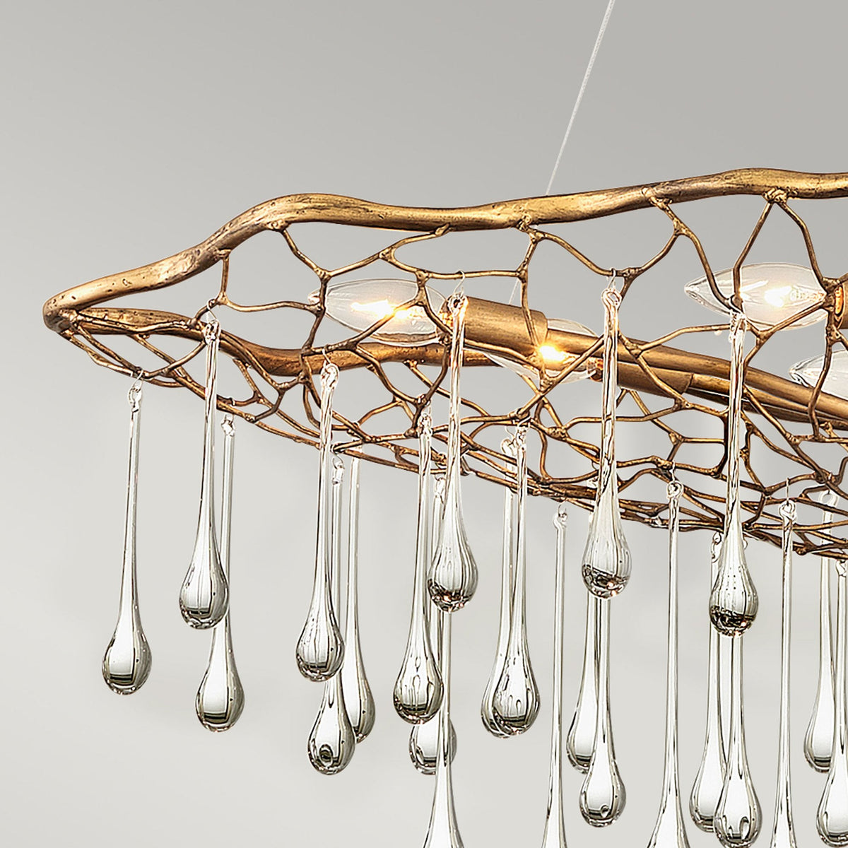 Laguna Eight Light Pendant in Burnished Gold