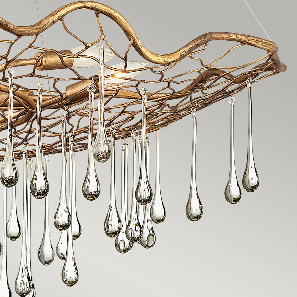 Laguna Six Light Round Pendant in Burnished Gold