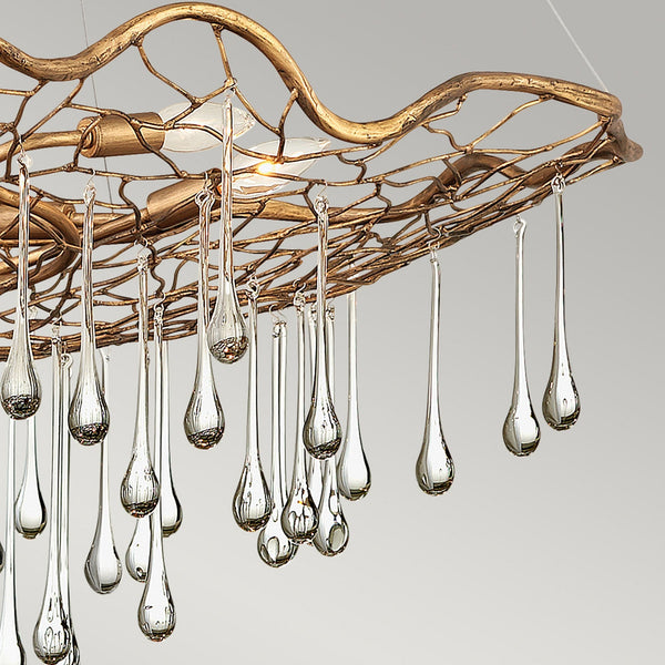 Laguna Six Light Round Pendant in Burnished Gold