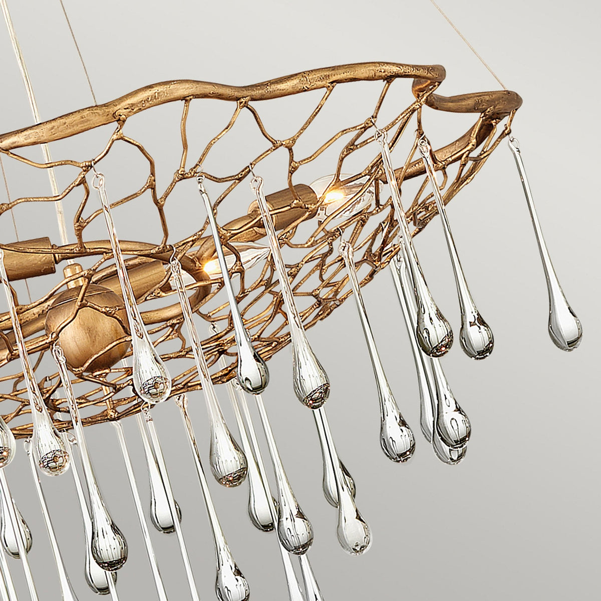 Laguna Four Light Round Pendant in Burnished Gold