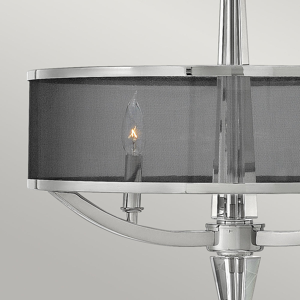 Ascher Three Light Pendant in Polished Nickel