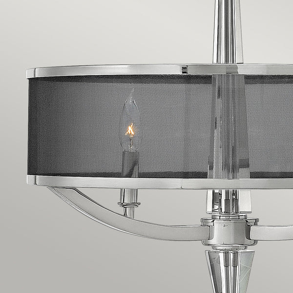 Ascher Three Light Pendant in Polished Nickel