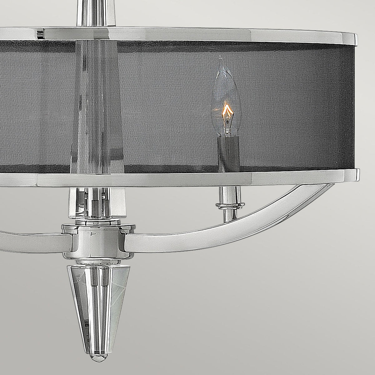 Ascher Three Light Pendant in Polished Nickel