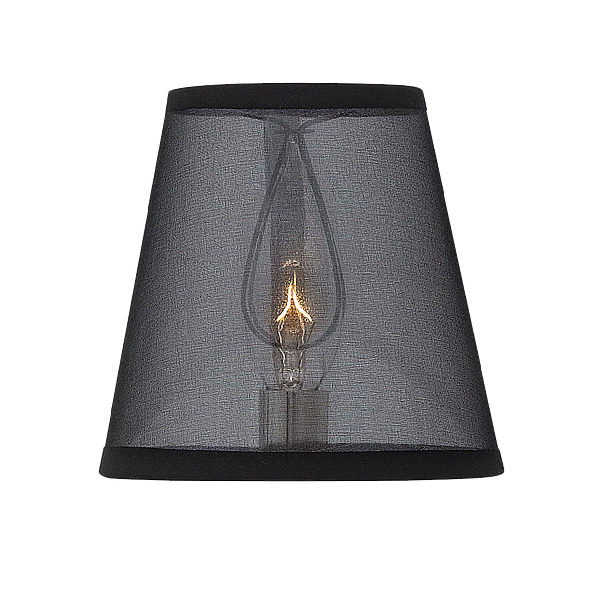 Ascher Clip on Shade in Black Organza