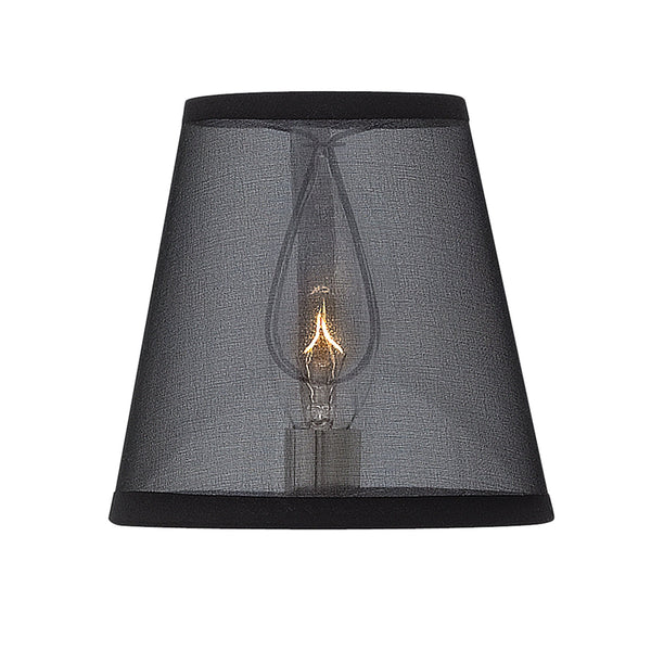 Ascher Clip on Shade in Black Organza