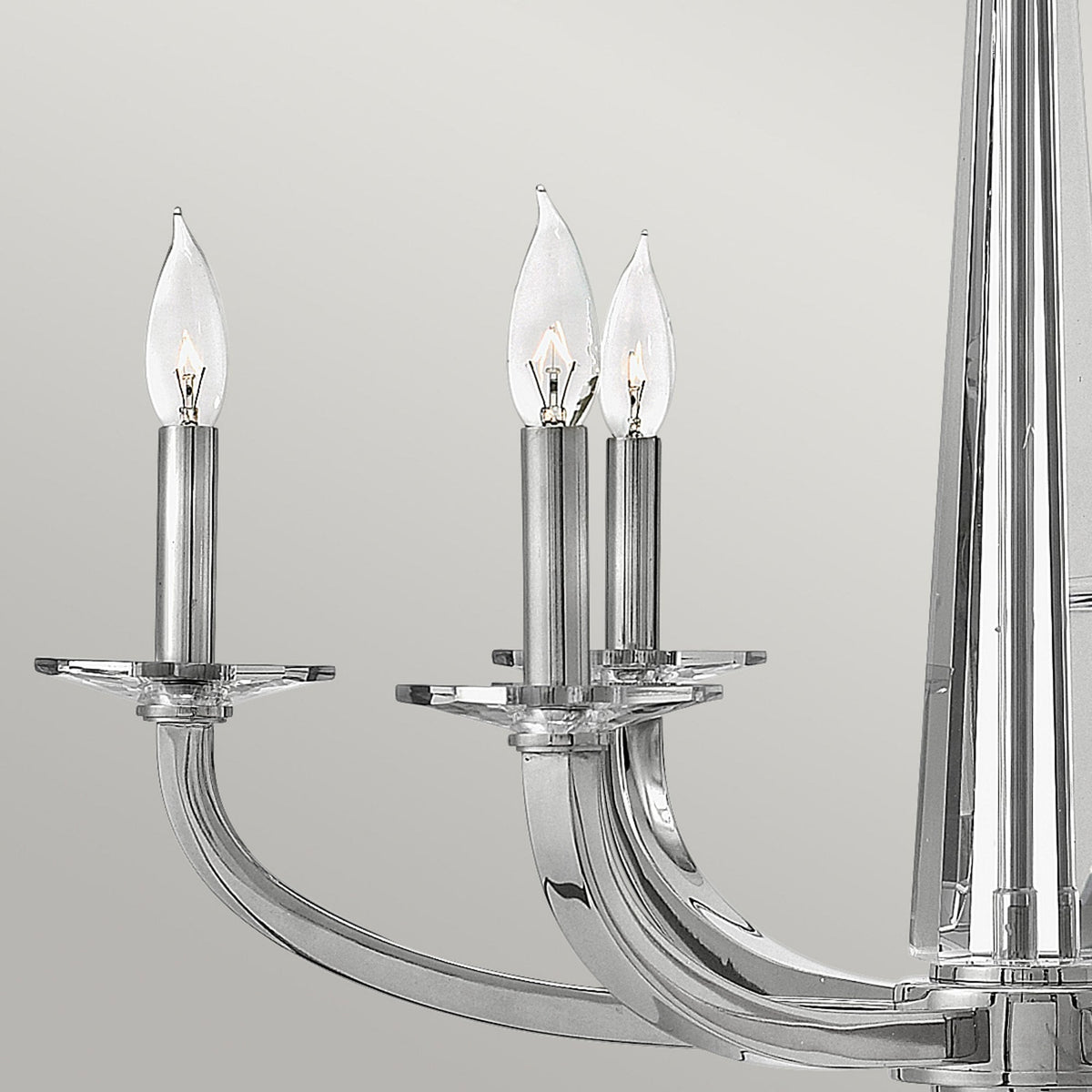 Ascher Six Light Chandelier in Polished Nickel
