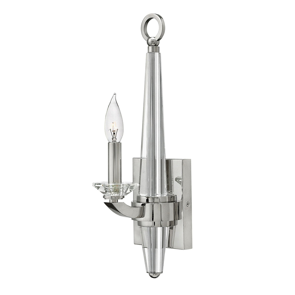 Ascher Single Arm Wall Light in Polished Nickel