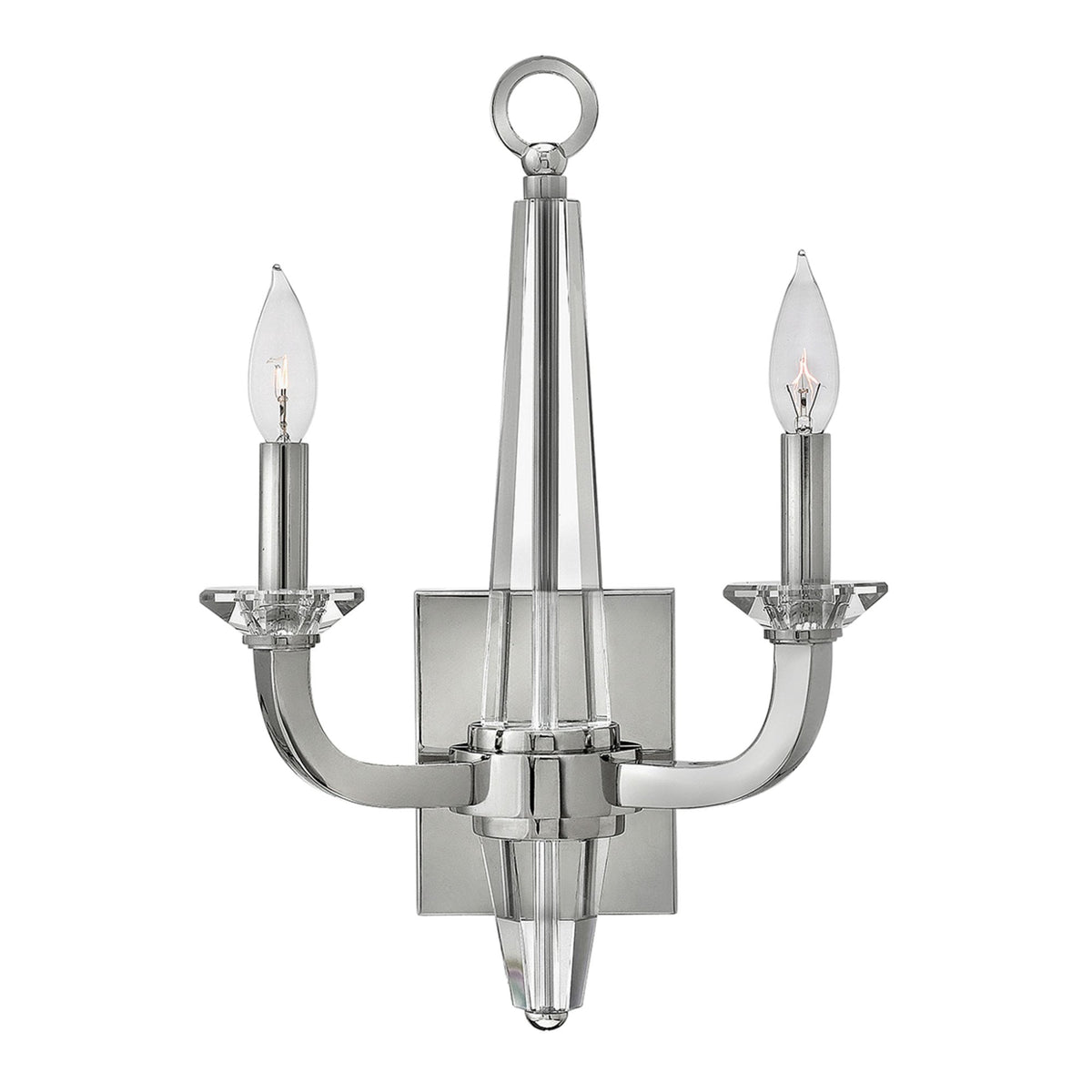 Ascher Twin Arm Wall Light in Polished Nickel