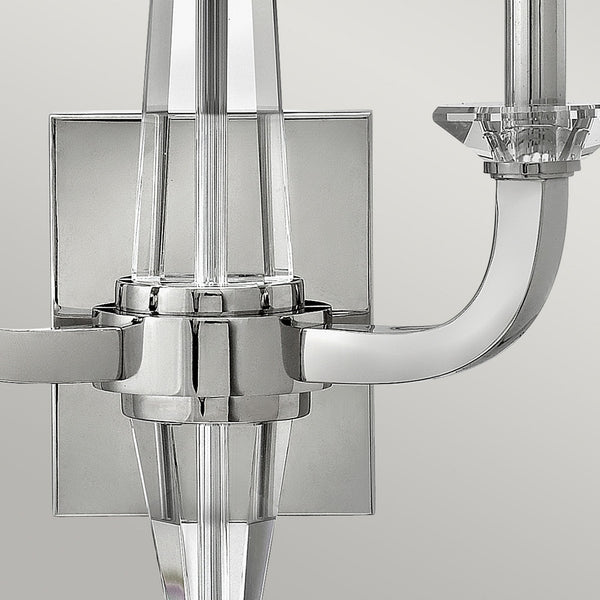 Ascher Twin Arm Wall Light in Polished Nickel