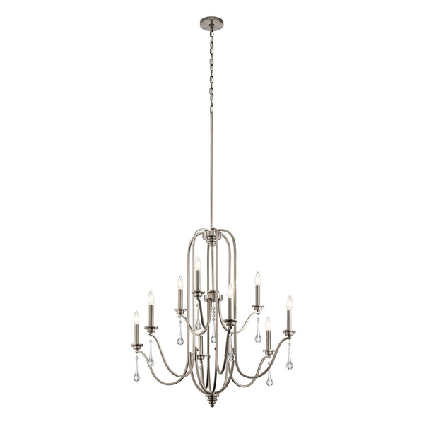 Karlee Nine Light Chandelier in Classic Pewter