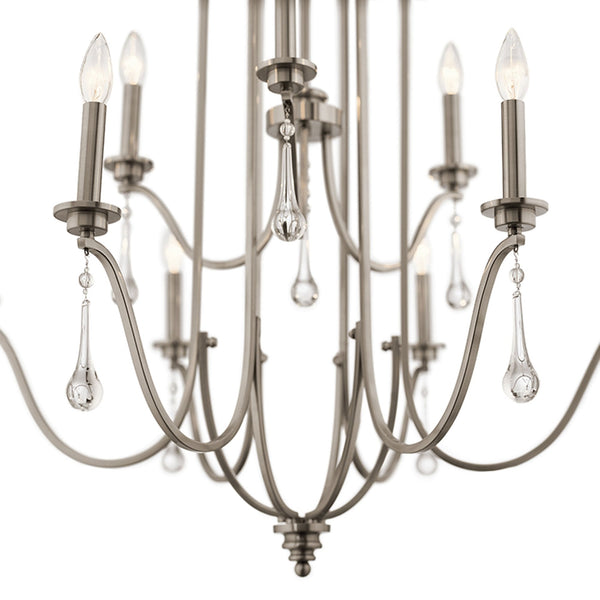 Karlee Nine Light Chandelier in Classic Pewter