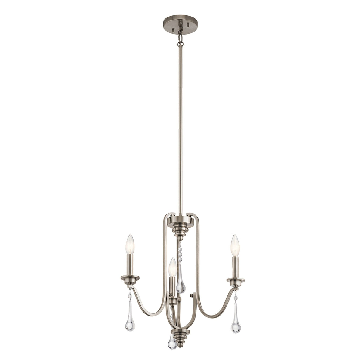 Karlee Three Light Chandelier in Classic Pewter