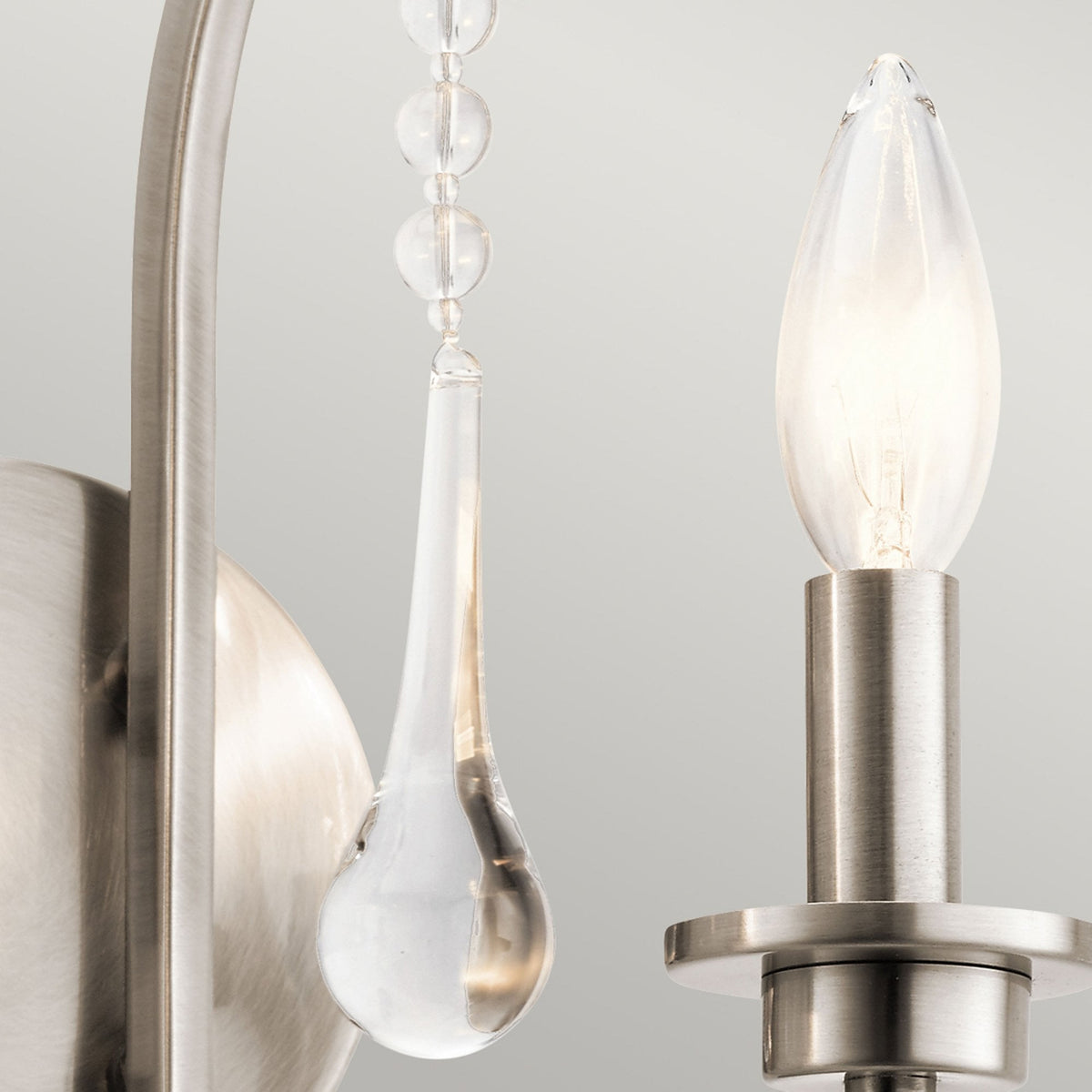 Karlee Twin Arm Wall Light in Classic Pewter