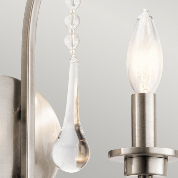 Karlee Twin Arm Wall Light in Classic Pewter