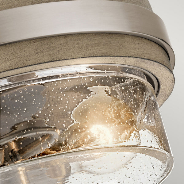 Grand Bank Two Light Semi-Flush Mount Ceiling Light in Distressed Antique Grey