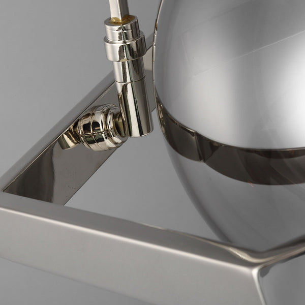 Harper Single Pendant in Polished Nickel & Smoked Glass