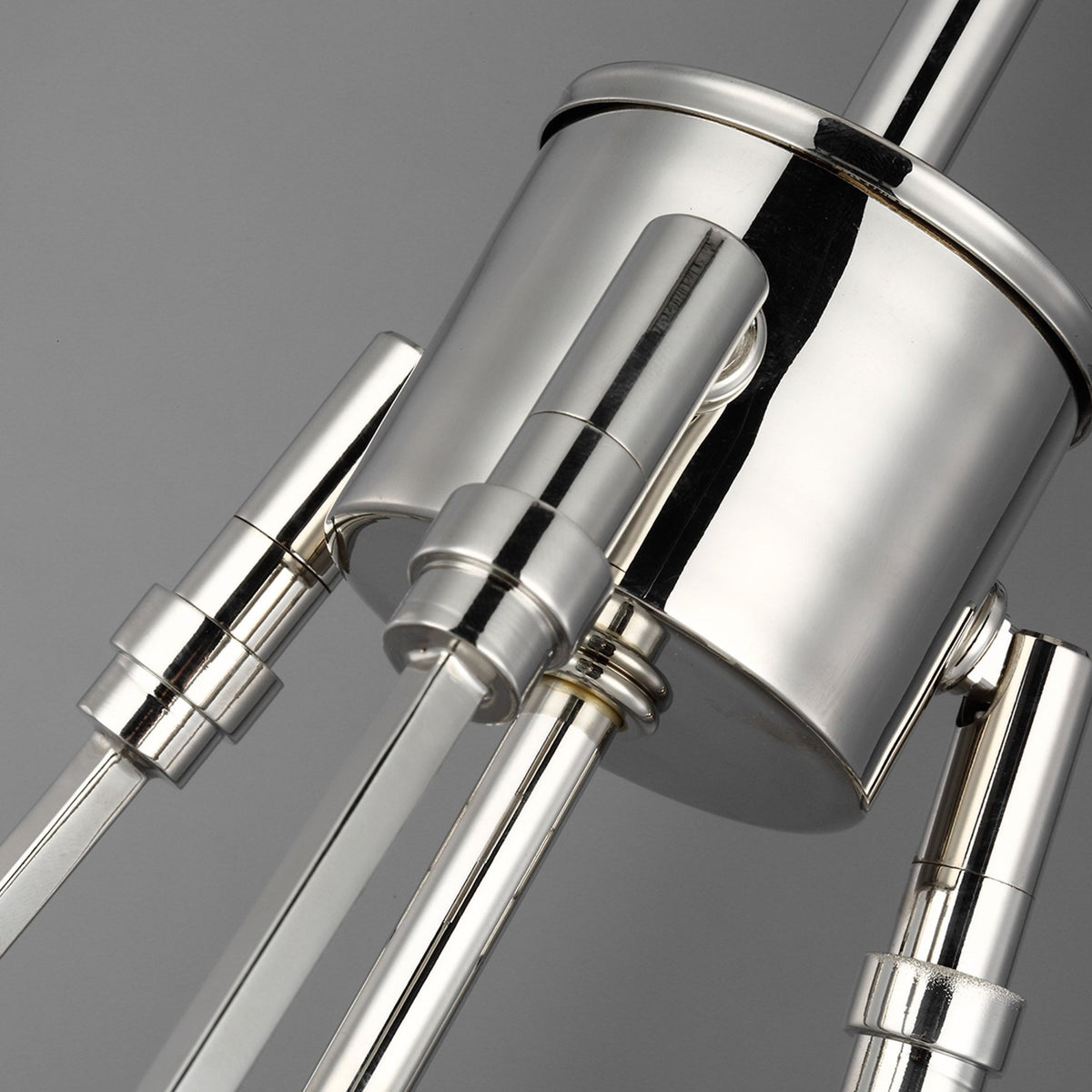 Harper Single Pendant in Polished Nickel & Smoked Glass