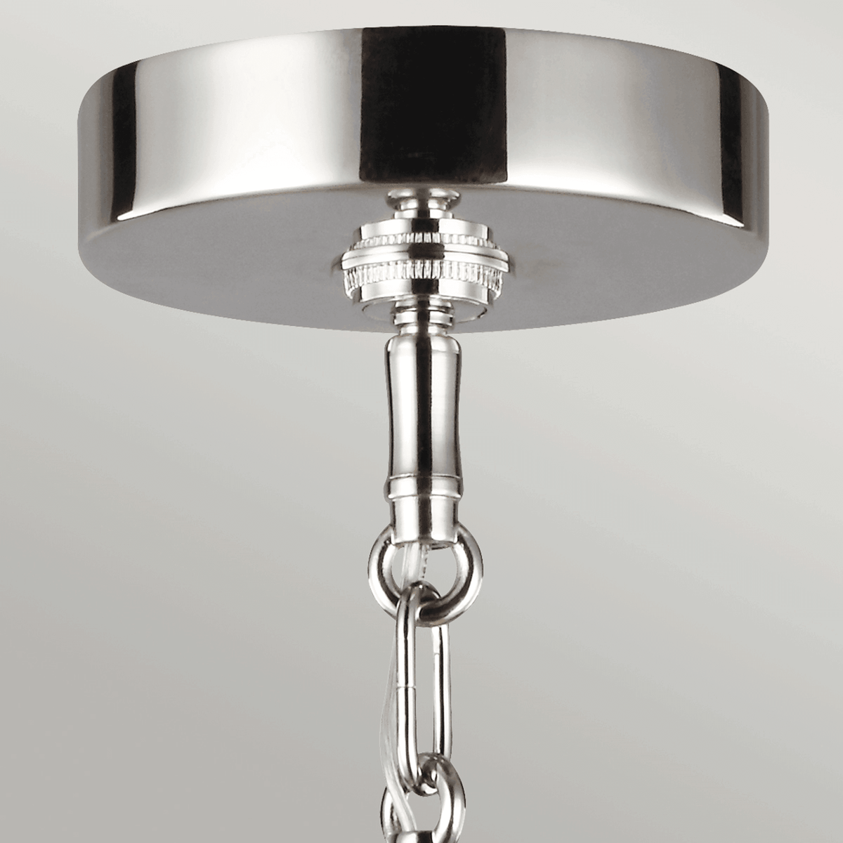 Harper Single Pendant in Polished Nickel & Smoked Glass