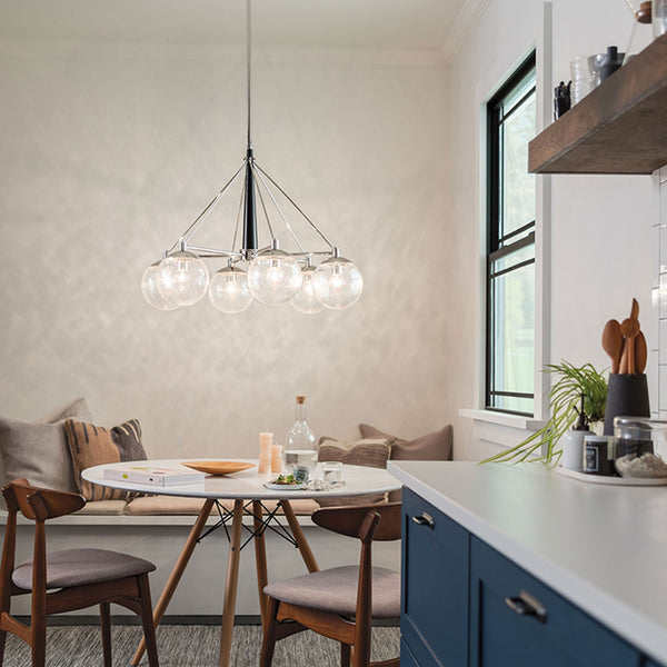 Marilyn Six Light Chandelier in Polished Nickel & Matt Black