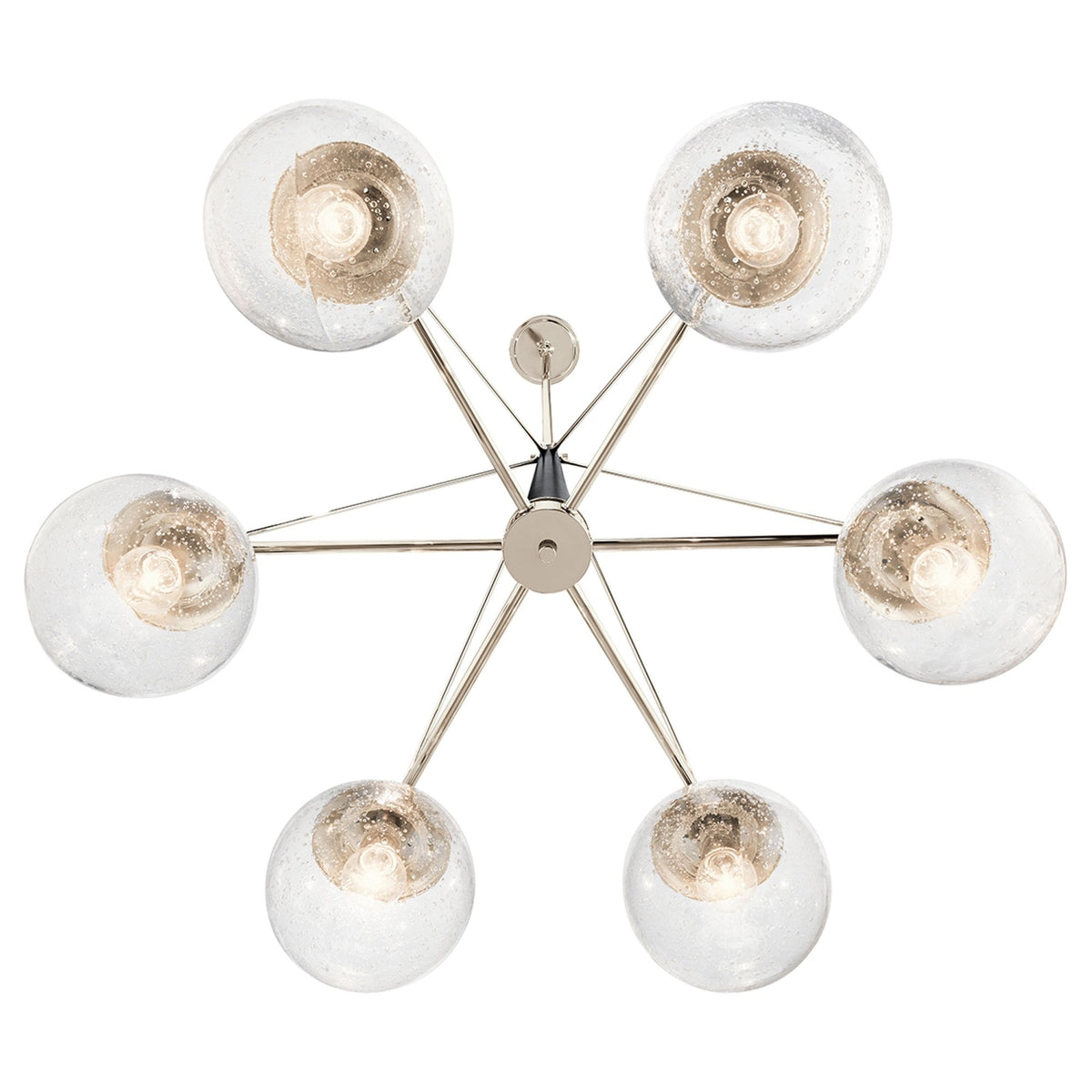 Marilyn Six Light Chandelier in Polished Nickel & Matt Black