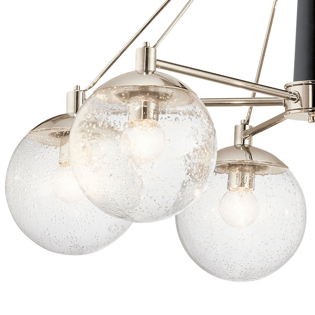 Marilyn Six Light Chandelier in Polished Nickel & Matt Black