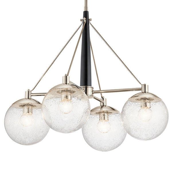 Marilyn Four Light Chandelier in Polished Nickel & Matt Black