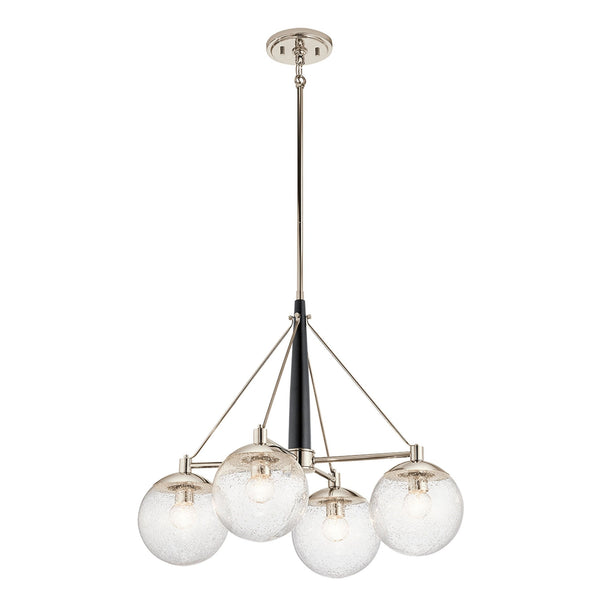 Marilyn Four Light Chandelier in Polished Nickel & Matt Black