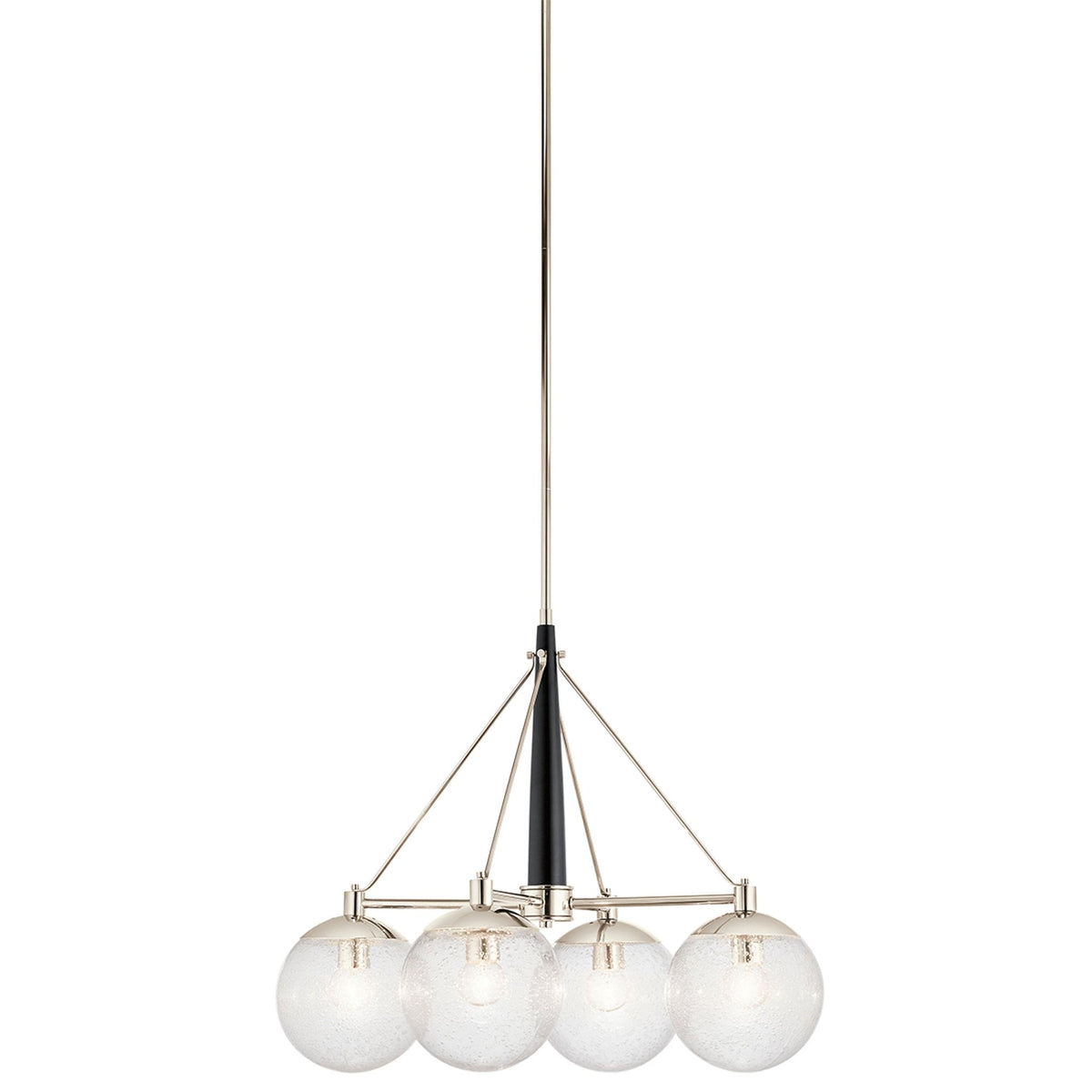 Marilyn Four Light Chandelier in Polished Nickel & Matt Black