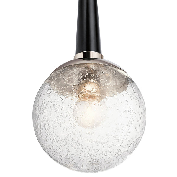 Marilyn Single Pendant in Polished Nickel & Matt Black