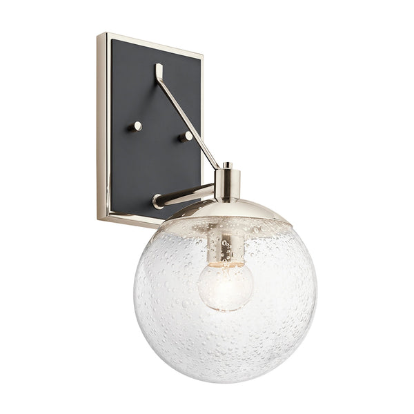 Marilyn Single Wall Light in Polished Nickel & Matt Black