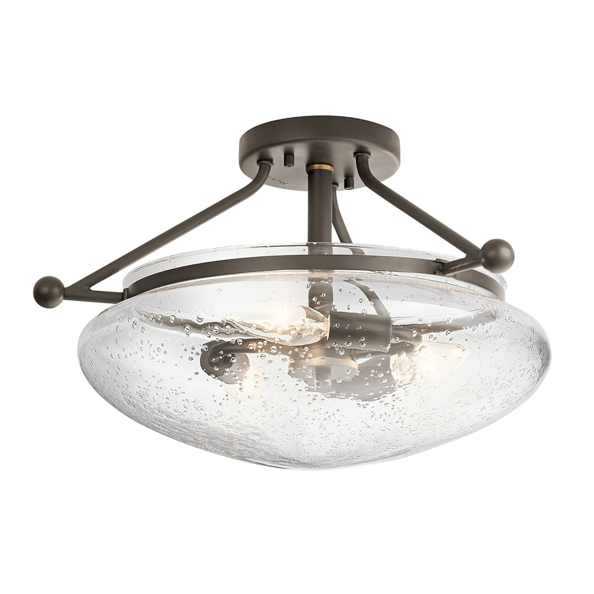 Belle Three Light Semi-Flush Ceiling Light in Olde Bronze