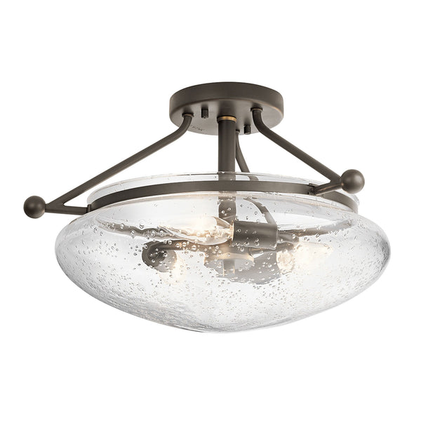 Belle Three Light Semi-Flush Ceiling Light in Olde Bronze